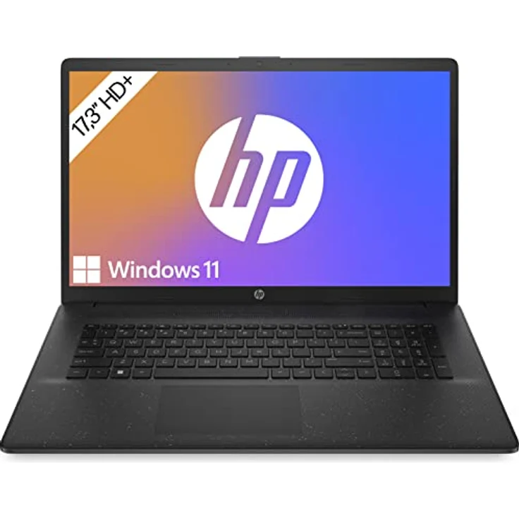 HP Laptop 17,3 Zoll HD+ Display, Intel Celeron N4120, 8GB DDR4 RAM, 256GB SSD, Intel UHD 600 Grafik, Windows 11, QWERTZ Tastatur, Schwarz – Bild 1