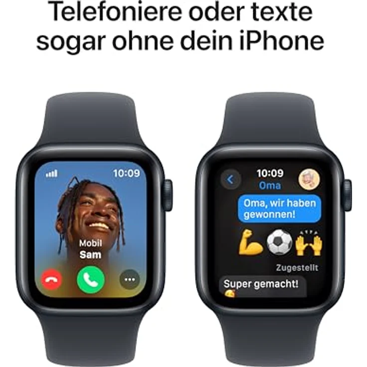 Apple Watch SE (2. Generation) GPS + Cellular 40 mm Smartwatch mit Aluminiumgehäuse in Mitternacht und Sportarmband in Mitternacht (S/M) - Fitness und Schlaftracker, Unfallerkennung, Retina Display – Bild 4