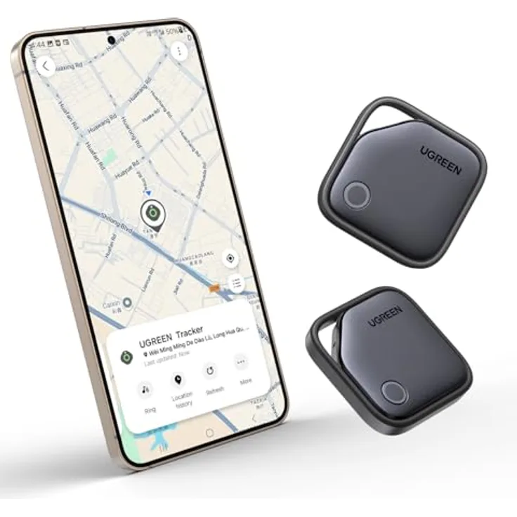 UGREEN FineTrack S, Bluetooth Tracker für Samsung SmartThings, 550 Tage Batterielaufzeit, Rückwärtssuche, 7 Tage Verlaufsverfolgung, 2 Stück