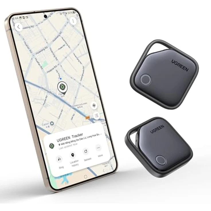 UGREEN FineTrack S, Bluetooth Tracker für Samsung SmartThings, 550 Tage Batterielaufzeit, Rückwärtssuche, 7 Tage Verlaufsverfolgung, 2 Stück – Bild 1