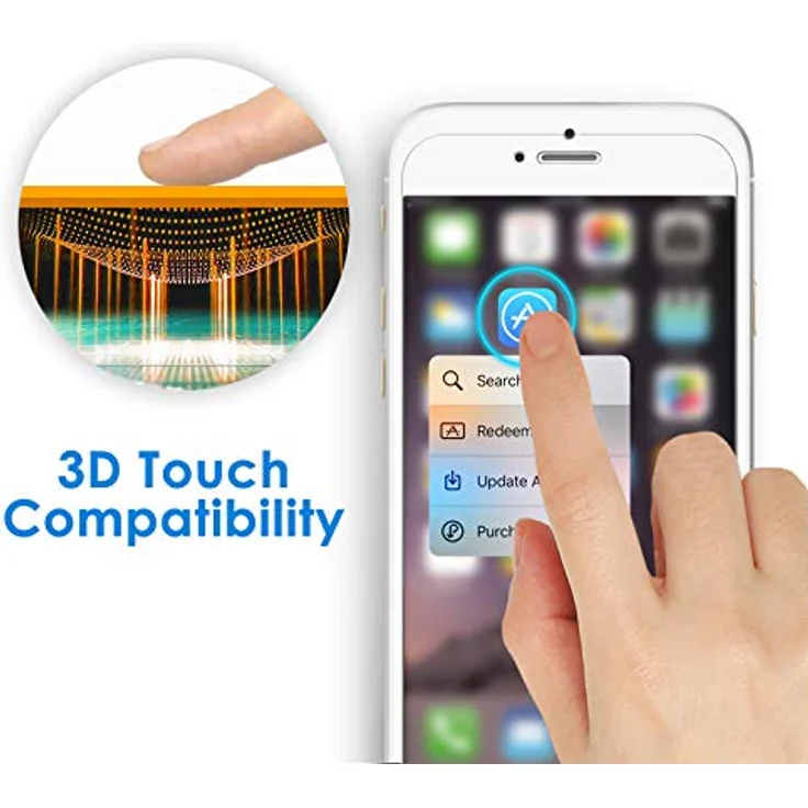 JETech Panzersglas für iPhone 6s Plus iPhone 6 Plus, Gehärtetem Glas Displayschutzfolie, 2 Stück – Bild 4