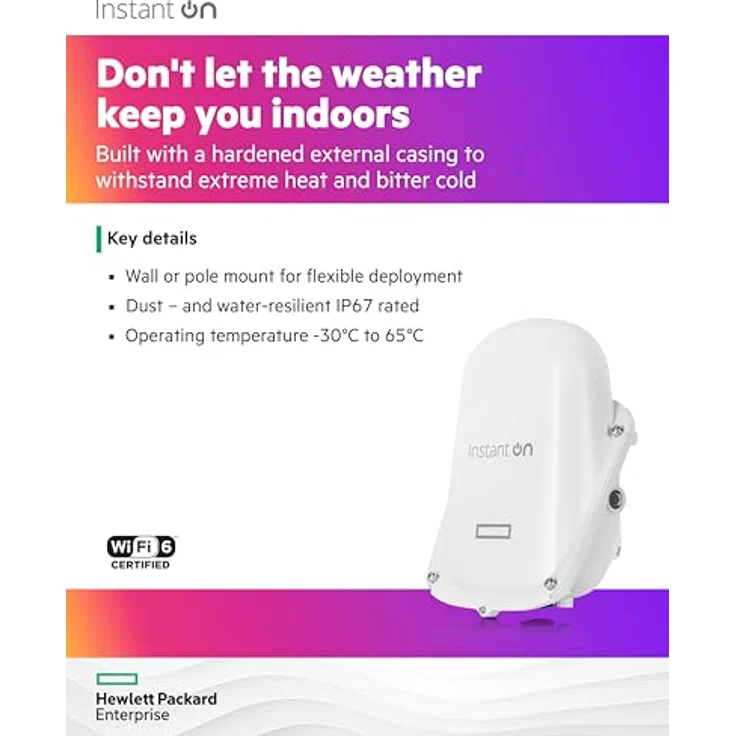 Aruba Instant On Access Point AP27 2x2 WiFi 6 für Außenbereich | IP67 Schutz | Dual Radio | RW Modell (S1T37A) – Bild 4