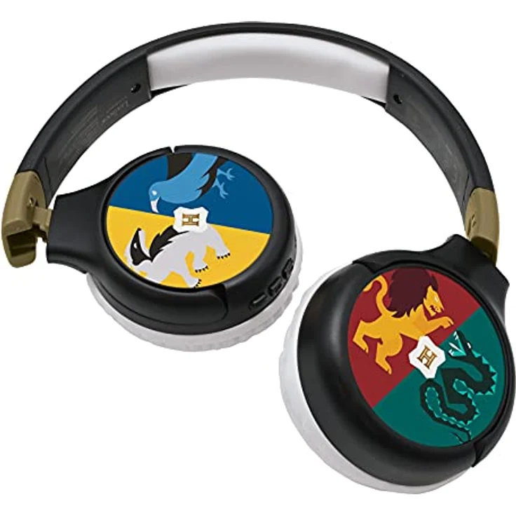 Lexibook - Warner Harry Potter - 2-in-1 Audio-Kopfhörer mit Bluetooth und Kabel, Stereo, drahtlos, verkabelt, begrenzter Klang, faltbar, verstellbar, wiederaufladbare Batterie, schwarz/grau, HPBT010HP – Bild 1