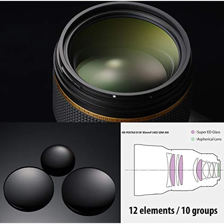 HD PENTAX-D FA85mm F1.4 ED SDM Premium Porträtbrennweite, Neue Generation von Objektiven der Star-Serie, neueste Pentax Objektiv-Vergütungstechnologie, für besonders scharfe und kontrastreiche Fotos - Preisvergleich – Bild 5