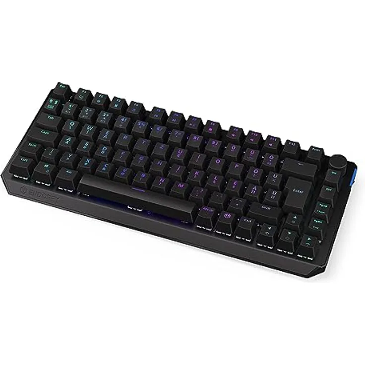 ENDORFY Thock 75% Wireless HU Black, Kailh Box Black linear switches, Wireless Keyboard 2.4 GHz and Bluetooth, 75% Size Mechanical Keyboard, Hungarian Layout | EY5E008