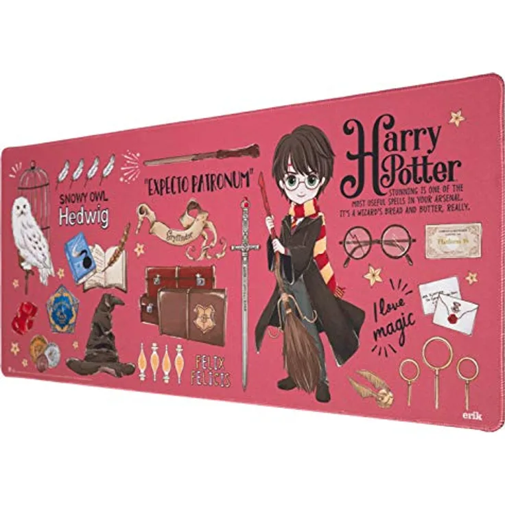 Grupo Erik XL Gaming Mauspad Harry Potter - Gaming Mousepad XXL - rutschfeste Unterseite, wasserabweisend - Harry Potter Fanartikel