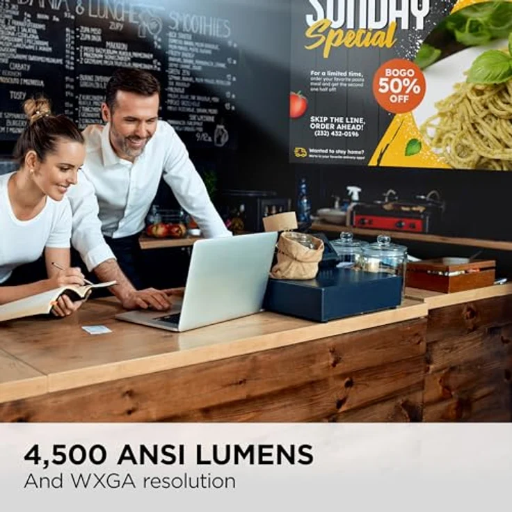 ViewSonic PA700W, 4.500 ANSI-Lumen Business Beamer mit WXGA Auflösung, bis 300" Bildschirmgröße, 2 HDMI-Anschlüsse – Bild 2