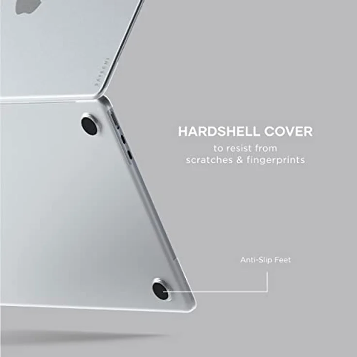 SATECHI Eco Hardshell Case - Kompatibel mit MacBook Air Case (M2, 2022) Modell A2681 – Leicht und Schlank – MacBook-Hub und Adapter-freundliches Design (Transparent) – Bild 5