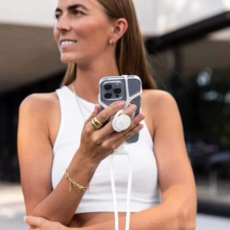 Vonmählen Infinity Plus White, Smartphone Halterung mit 2-in-1-Funktion, stufenlos verstellbar bis 150 cm, kompatibel mit Handyhüllen, Weiß – Bild 6