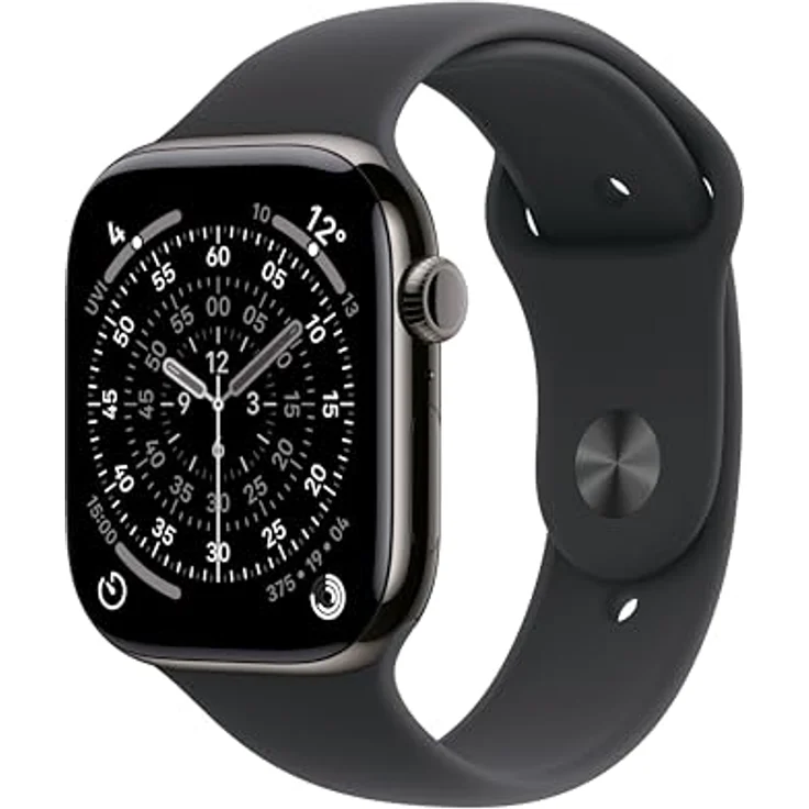 Apple Watch Series 11 Cellular, 46 mm, Titangehäuse Schiefer, Milanaise Armband Schwarz - M/L – Bild 1