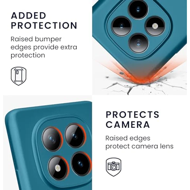 kwmobile Handyhülle für Xiaomi Redmi Note 15 4G / Redmi Note 15 5G / Poco M8 5G, weiche Silikon Case in Metallic Karibikblau, rutschfest und reißfest – Bild 3