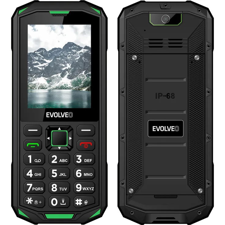 Evolveo StrongPhone X5, Tastenhandy in schwarz-grün mit robustem Design