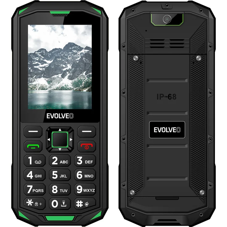 Evolveo StrongPhone X5, Tastenhandy in schwarz-grün mit robustem Design