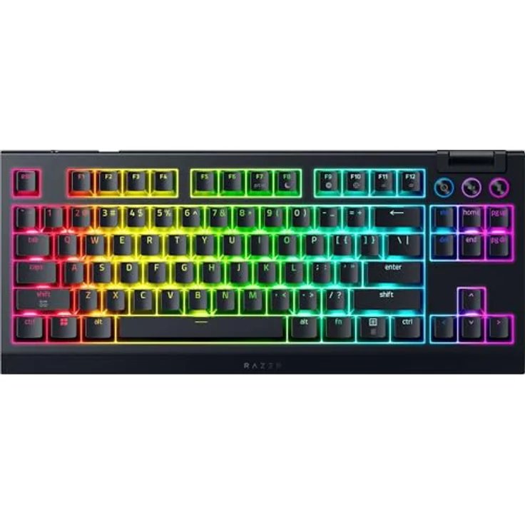 Razer BlackWidow V4 Tenkeyless HyperSpeed, Kabellose Hot-Swap-Gaming-Tastatur mit Orange Tactile Switch, Bluetooth & HyperSpeed 1000Hz, QWERTY US-Layout, Schwarz – Bild 1