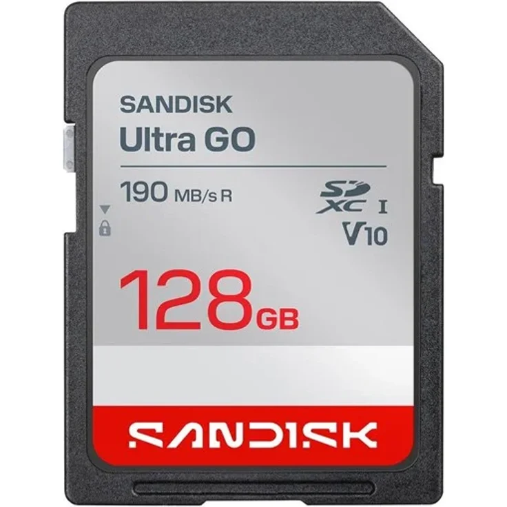 SanDisk Ultra GO SDXC, 128GB Speicherkarte mit 190MB/s Übertragungsgeschwindigkeit, UHS-I Class 1