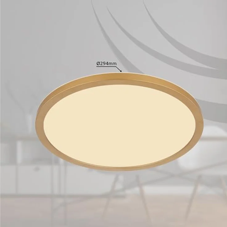 GLOBO LIGHTING Deckenleuchte Badezimmerleuchte Wohnzimmerlampe, Kunststoff Messing weiß, IP44 Memoryfunktion, 18W 1600Lm 3000K warmweiß, D 29,4 cm – Bild 5
