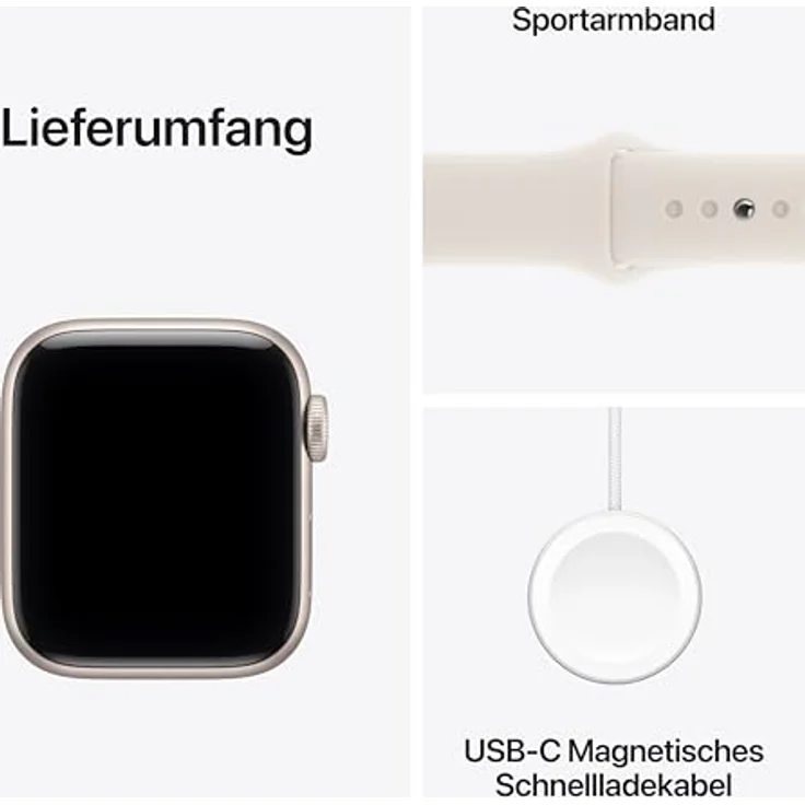 Apple Watch SE 3 GPS, 40 mm, Aluminiumgehäuse Polarstern, Sportarmband Polarstern - S/M – Bild 6
