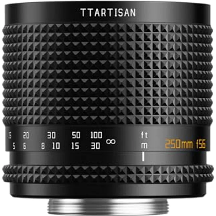 TTArtisan 250 mm F5.6 Reflex, Teleobjektiv mit Doughnut Bokeh, M42-Halterung, Metallgehäuse, Schwarz