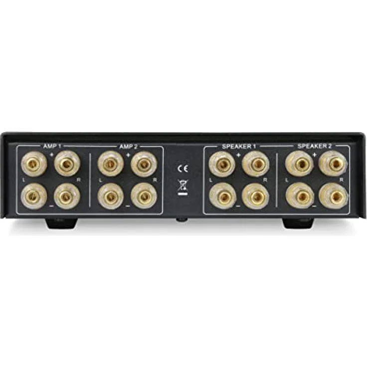 Dynavox AMP-S Pro, Verstärker- und Lautsprecher-Umschalter in Metallgehäuse, für Stereo- und Surround-Verstärker, Verbindung über Bananenstecker oder Klemmanschluss, Silber – Bild 4