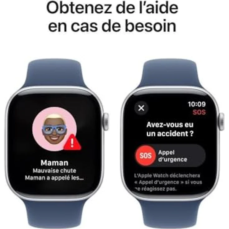 Apple Watch Series 10, 46 mm, GPS, Aluminiumgehäuse Silber, Sportarmband Denim, S/M – Bild 6