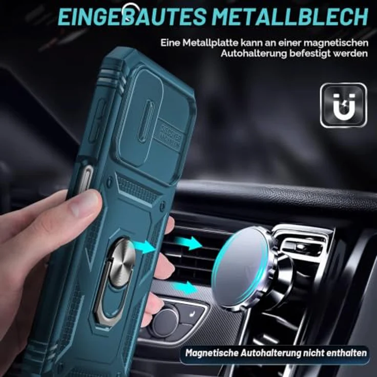 LeYi Handyhülle für Samsung Galaxy A14 5G, Outdoor Hardcase mit 2 Schutzfolien, 360 Grad Ständer und Kameraschutz, blau – Bild 4