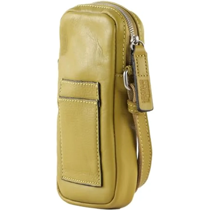 FredsBruder FB Handytasche Leder 9 cm, 100% Leder, gelb, 9 cm x 2.5 cm x 19 cm – Bild 4
