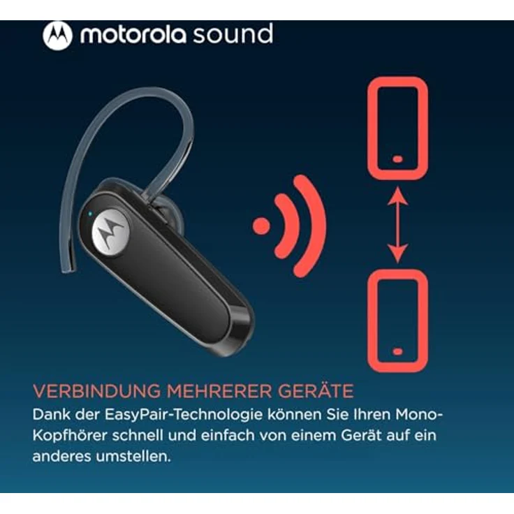 Motorola HK126 In Ear Headset, kabellos Bluetooth® mit 8 Stunden Sprechzeit, Schwarz – Bild 4