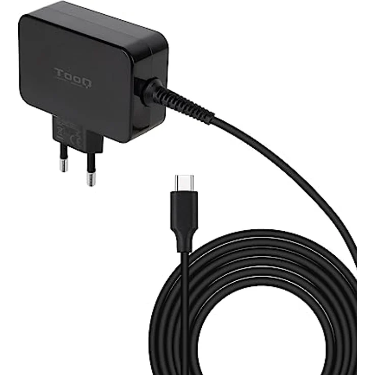 Tooq Technology Cargador Portatil Gan USB-C PD 65W, USB Ladegerät für Laptops, Schwarz – Bild 1