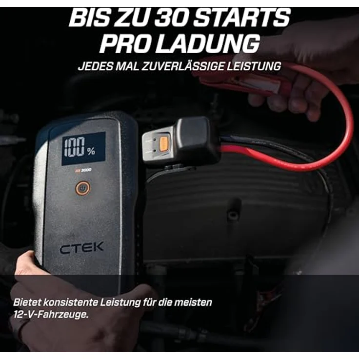 CTEK 40-625 Ladespannungs-Booster, tragbarer 12V Starthilfe mit 3000 A Spitzenstrom, inkl. USB Powerbank und LED-Taschenlampe – Bild 4