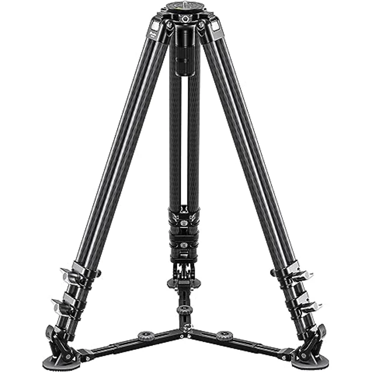 Leofoto LVC-253C, Carbon-Dreibeinstativ mit Doppelrohr und Videoneiger BV-20, 75mm Halbschale, vielseitig einstellbare Stativbeine – Bild 3