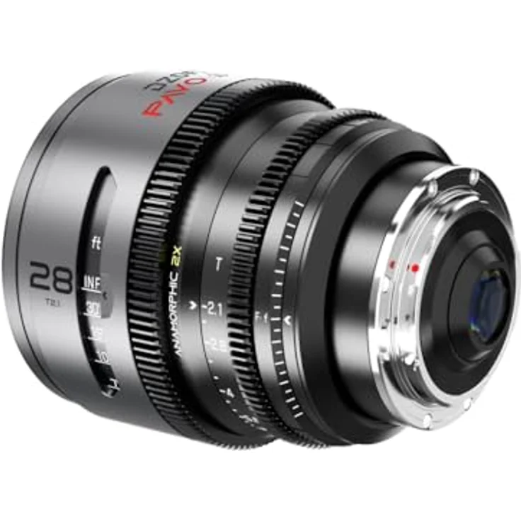 DZOFILM Pavo 2X Anamorphot 6-Objektiv-Set, S35 PL/EF-Mount, Brennweiten 28/32/40/55/75/100mm T2.1/T2.4 – Bild 2