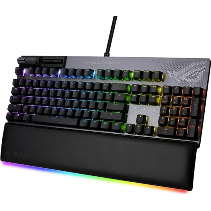 ASUS ROG Strix Flare II Animate mechanische Gaming Tastatur (austauschbare ROG NX-Switches, PBT-Doubleshot-Tastenkappen, LED-Display, 8000 Hz, Aura Sync RGB-Beleuchtung, DE QWERTZ-Layout) schwarz – Bild 5