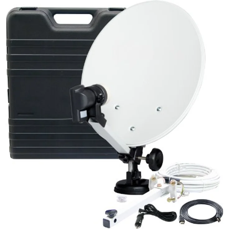 Telestar HDTV SAT Camping-Satellite-Anlage mit Imperial DB 6 S HD (HD-Receiver, 35cm Spiegel, Single LNB, Kabel, div. Halter) schwarz – Bild 5