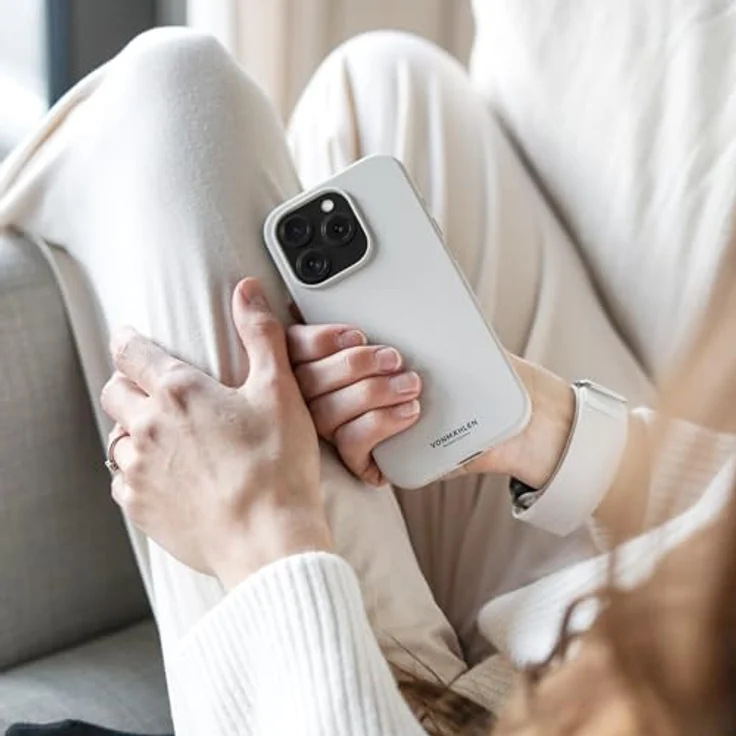 Vonmählen Eco Silicone Case für iPhone 15, GRS-zertifizierte Silikon-Hülle mit MagSafe, Lichtgrau – Bild 3