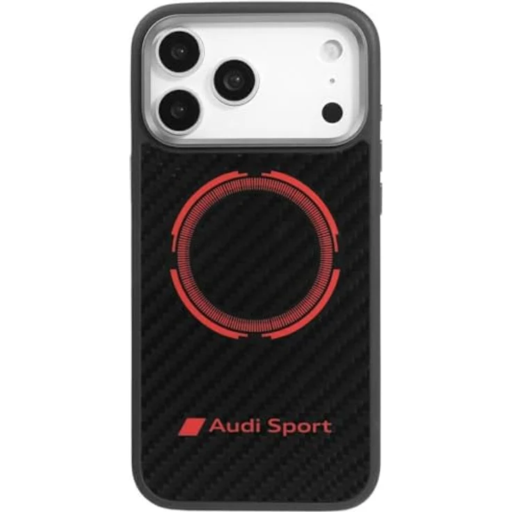 Audi RSQ Kohlefaser Sport Hülle für iPhone 17 Pro Max, kompatibel mit MagSafe, schwarz – Bild 1