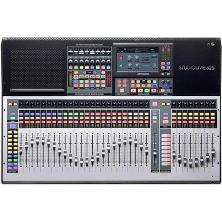 PreSonus StudioLive 32S, 32-Kanal Digitalmischpult für Studio- und Live-Anwendungen, Grau/Schwarz, mit FLEX DSP Dual-Core-Engine und 128 Kanälen