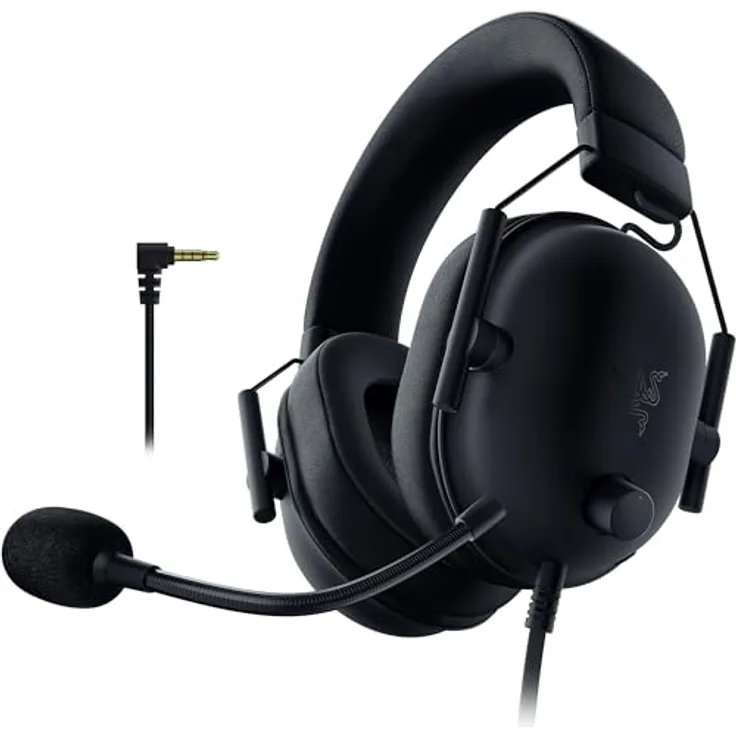Razer Blackshark V2 X (Playstation) - Kabelgebundenes E-Sport Headset für Playstation Konsole (250g, Nierenmikrofon, 50mm Treiber, Passive Geräuschunterdrückung, 3,5mm Anschluss) Schwarz