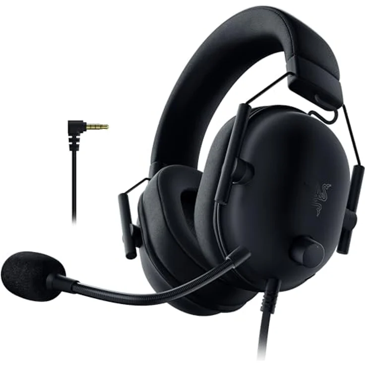 Razer Blackshark V2 X (Playstation) - Kabelgebundenes E-Sport Headset für Playstation Konsole (250g, Nierenmikrofon, 50mm Treiber, Passive Geräuschunterdrückung, 3,5mm Anschluss) Schwarz – Bild 1