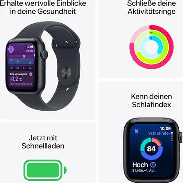 Apple Watch SE 3 Cellular, 40 mm, Aluminiumgehäuse Mitternacht, Sportarmband Mitternacht - S/M – Bild 2