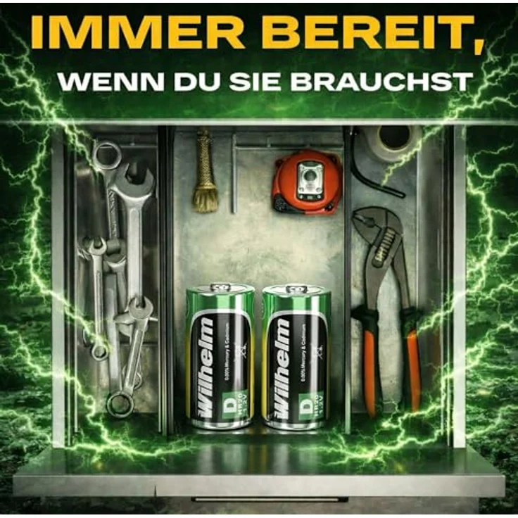 Wilhelm 10x Akku Mono D Universal 9000 mAh NiMH - Wiederaufladbar, Vorgeladen, für Geräte mit hohem Verbrauch – Bild 6