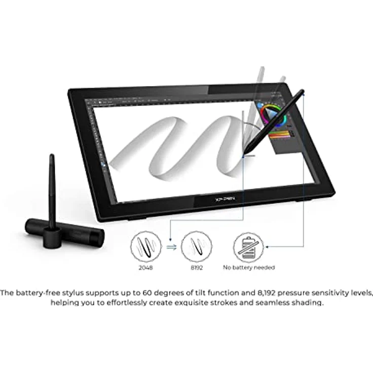 XP-PEN Artist 22 (2. Generation) Grafiktablett mit Display 21.5 Zoll Pen Display, mit batterielosem Stift, 122% sRGB Farbraum, Stift Display mit Ständer, zur Illustration/Bildbearbeitung/Animation – Bild 4