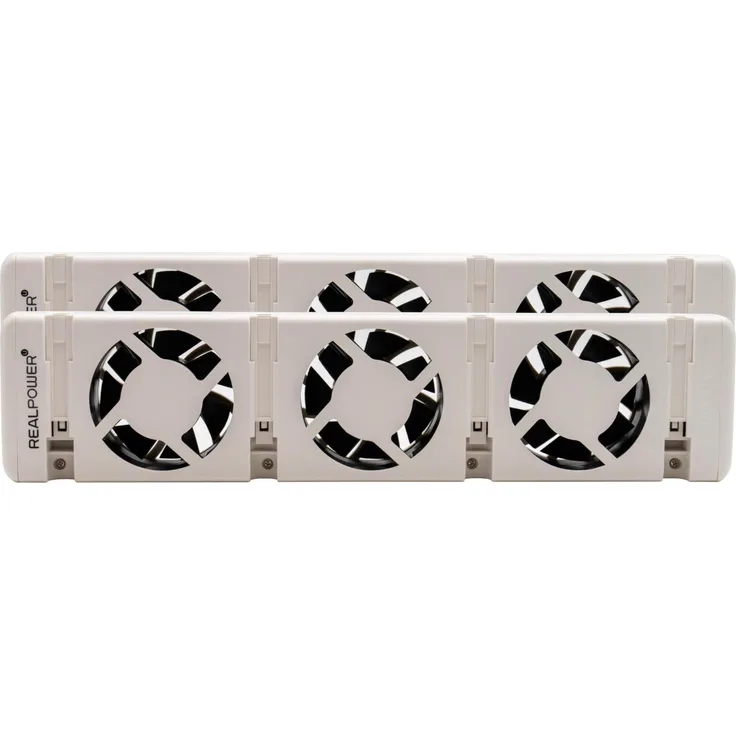 RealPower Heizungslüfter HL-2, 2er Set mit 3 Ventilatoren, effiziente Wärmeverteilung, weiss