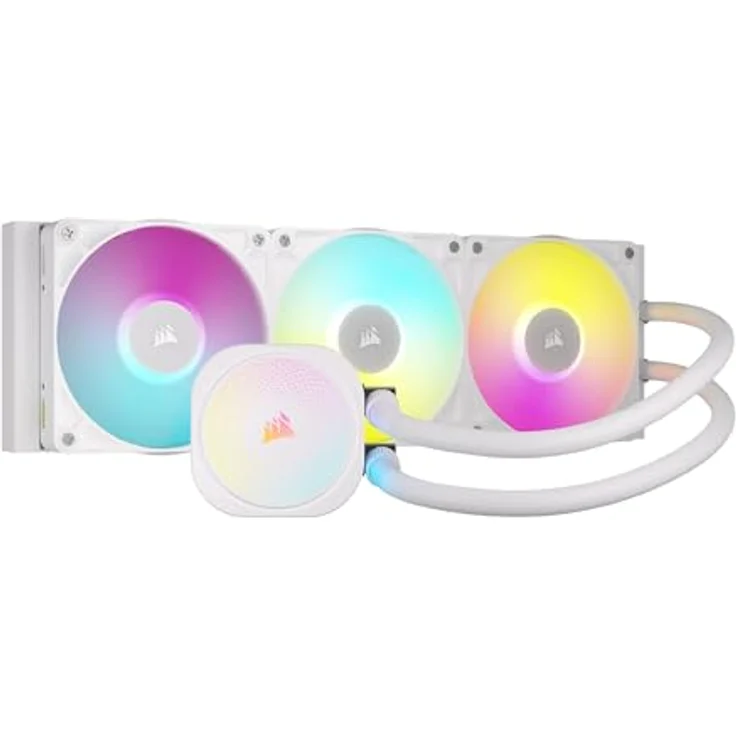 CORSAIR iCUE LINK Titan 360 RX RGB Flüssig-CPU-Kühler – 360mm AIO – 3X RX120 RGB-Lüfter Inklusive – weiß – Bild 1
