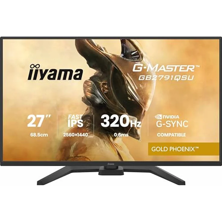 iiyama G-Master Gold Phoenix GB2791QSU-B1, 27" QHD Fast IPS Gaming Monitor mit 320Hz, 0.6ms, G-SYNC, HDMI, DP, USB-C, höhenverstellbar, schwarz – Bild 4