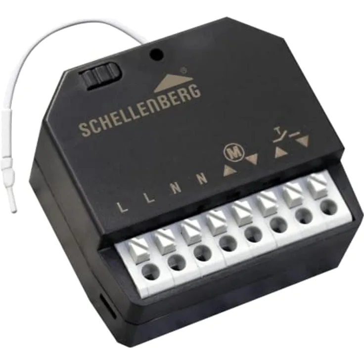 Schellenberg Funk-Empfangsmodul für Rollladen-, Raffstore- und Markisenmotoren, kompakte Nachrüstung, kompatibel mit Smart Home Systemen