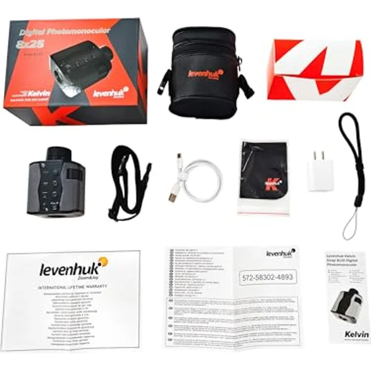 Levenhuk Kelvin Snap ED 8x25, Digitales Fotomonokular mit FullHD-Video, WiFi und wetterfestem Design – Bild 8