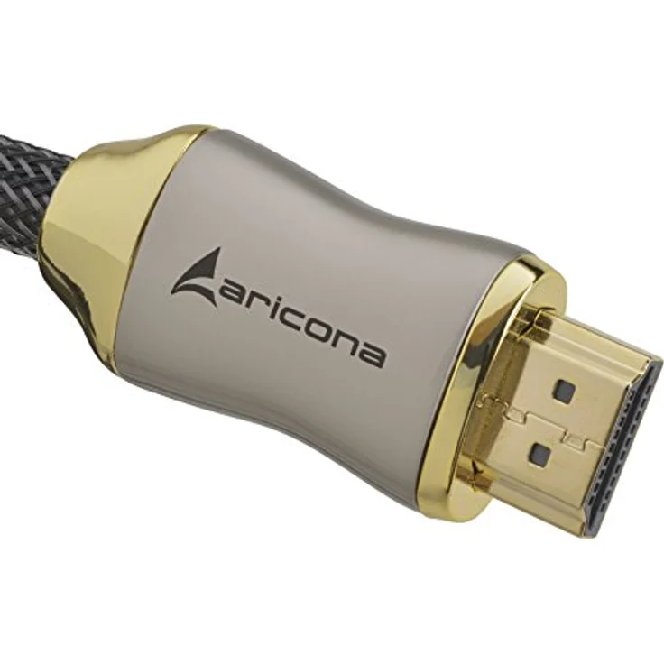 1 Meter High End & Highspeed HDMI Kabel 2.0/1.4a mit vergoldeten Steckern und einem Nylon/Alu Geflecht, blanken Kupferleitern (Unterstütz: Full-HD, 3D, Ultra-HD 4K, Ethernet, Audio Return) by aricona – Bild 5