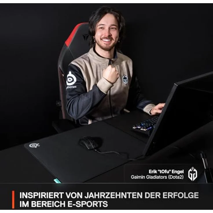 SteelSeries QcK Performance Balance L Mauspad - Gaming-Mauspad, rutschfeste Unterseite, 490 x 420 mm, schwarz – Bild 8