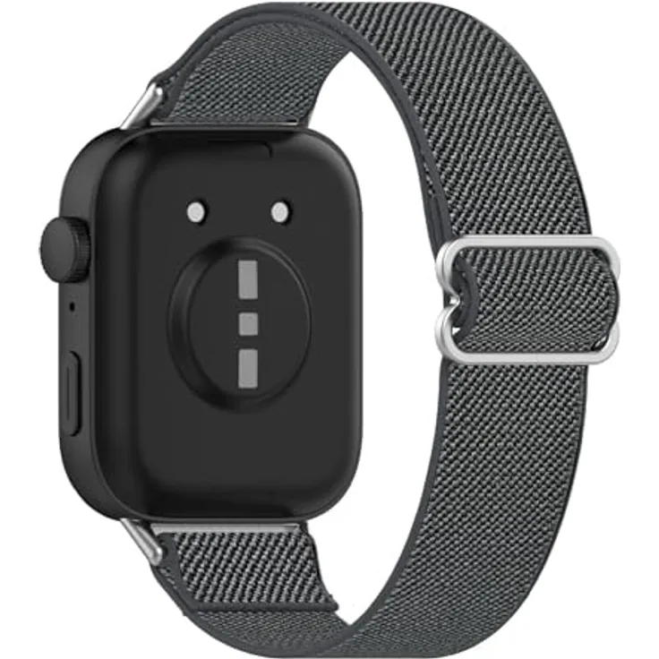 GIOPUEY Geflochtenes Nylon Armband für Huawei Watch Fit 5/5 Pro/Fit 4/4 Pro/Fit 3, elastisch und atmungsaktiv, unisex - Dark Grey