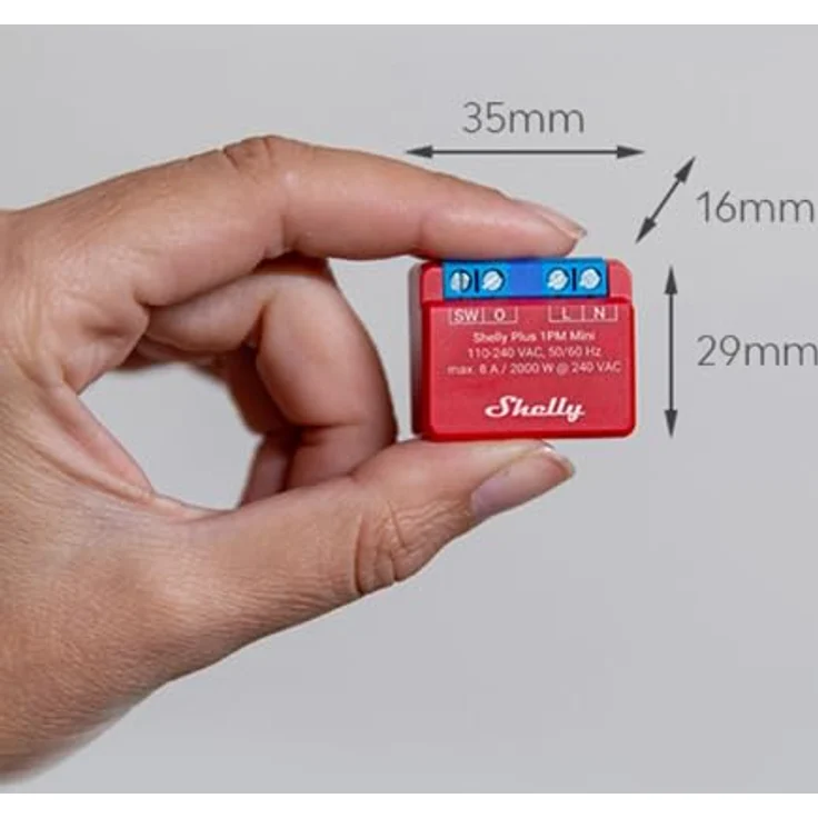 Shelly Plus 1PM Mini | Wlan & Bluetooth intelligentes Relais, 1 Kanal 8A, mit Leistungsmessung | Hausautomation | Kompatibel mit Alexa & Google Home | iOS Android App | Kein Hub nötig – Bild 2